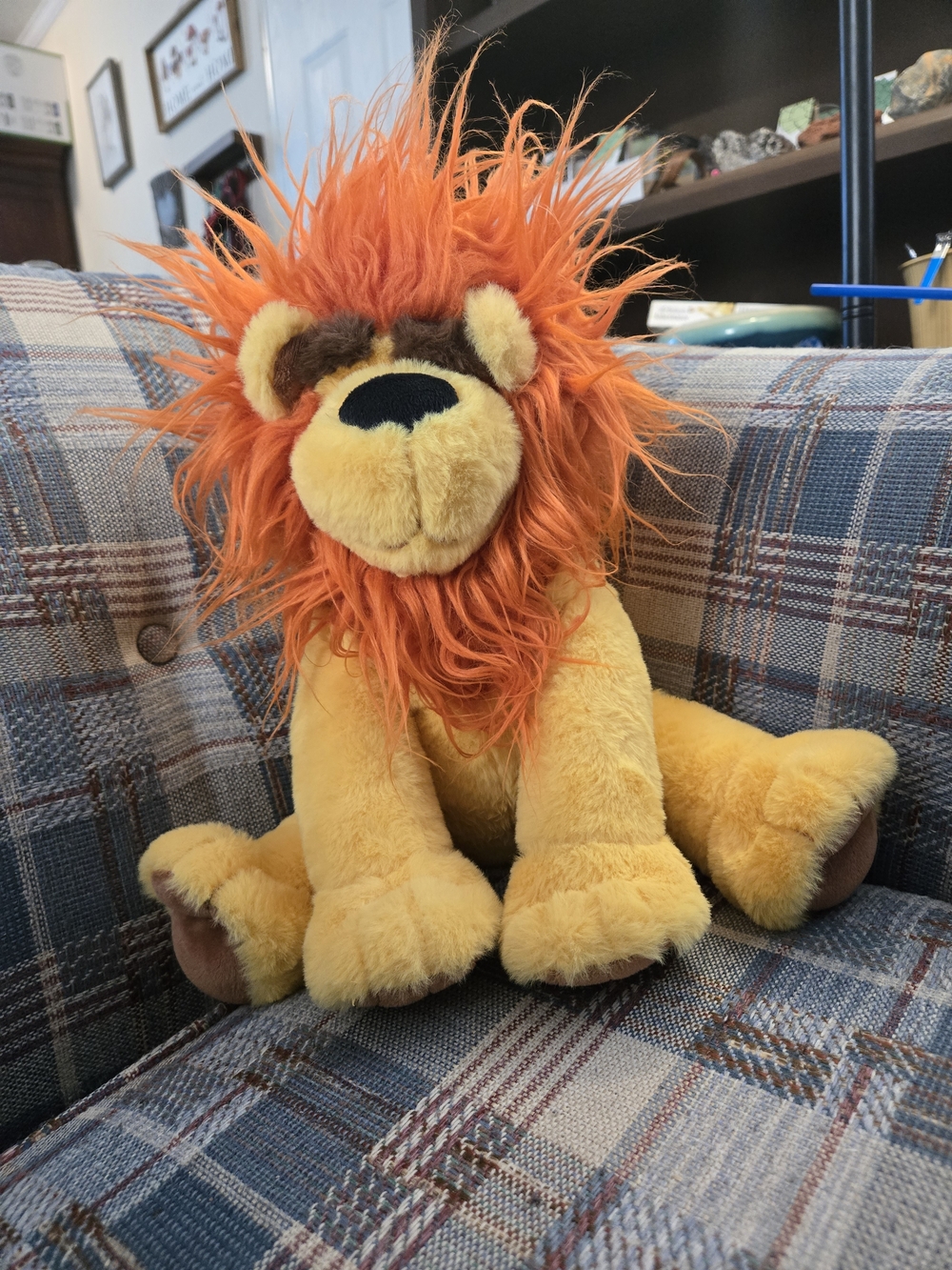 Plush Lion Stuffed Animal - Orange Mane, Yellow Fur